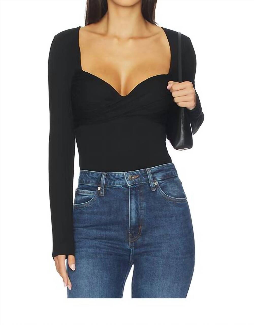 NEW LOVERS + FRIENDS mikka bodysuit in black